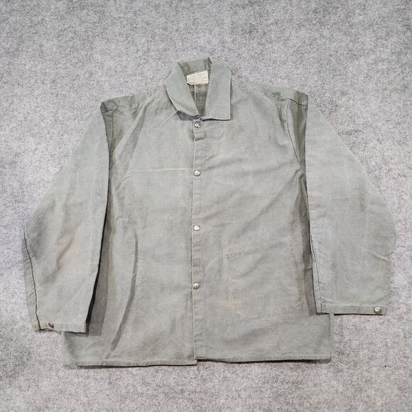 VTG 60s Sager Safety Safeguards Glove Corp Mens 50 Snap Up Cotton Work Shirt - Picture 2 of 16